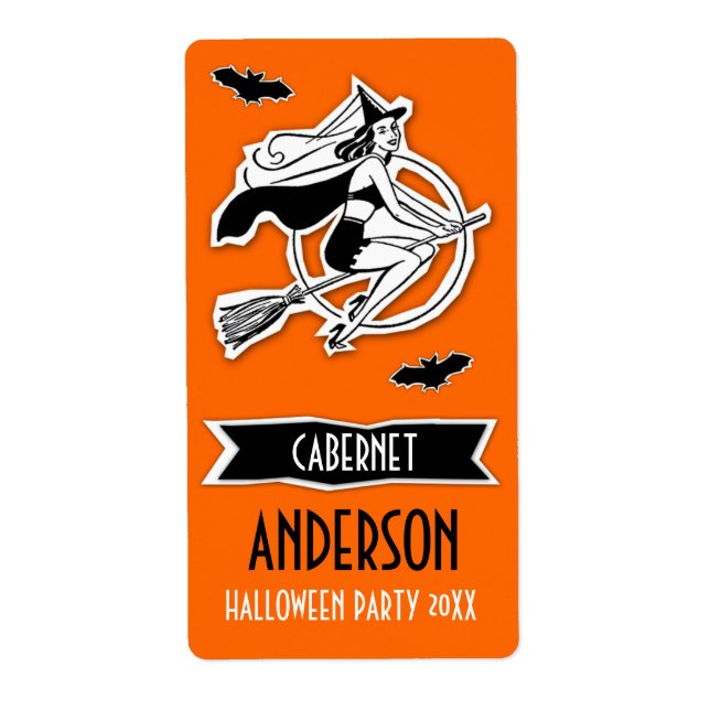 GC Retro Witch Wine Label (Front)