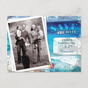 GC Save the Date Family Reunion-Vintage Beach Announcement Postcard