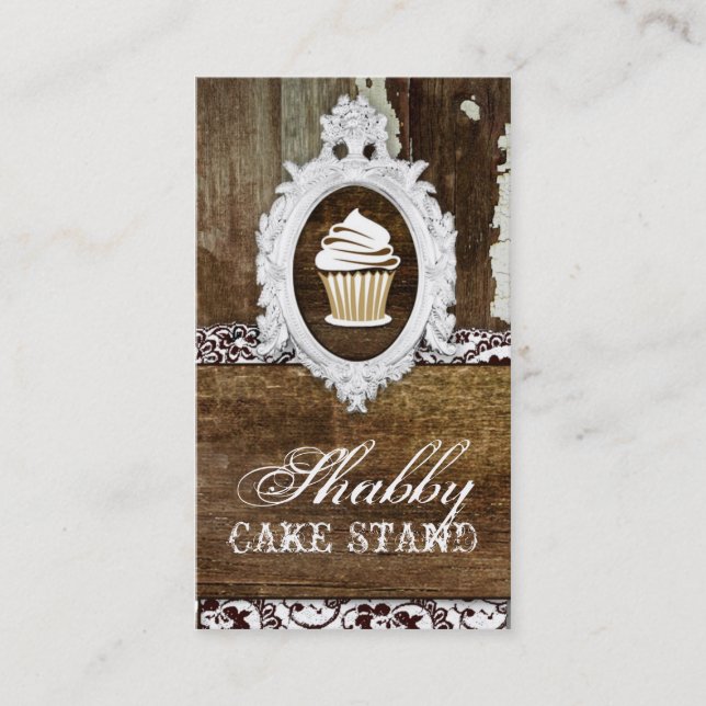 GC Shabby Cake Stand Baroque Frame Business Card (Front)