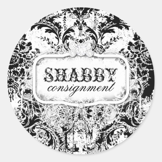 GC Shabby Vintage Black & White Sticker
