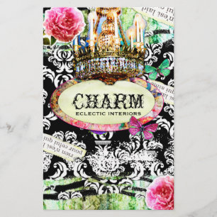 GC SHABBY Vintage Charm - Black Damask Flyer