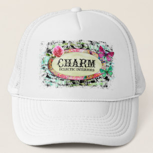 GC SHABBY Vintage Charm - Black Damask Trucker Hat