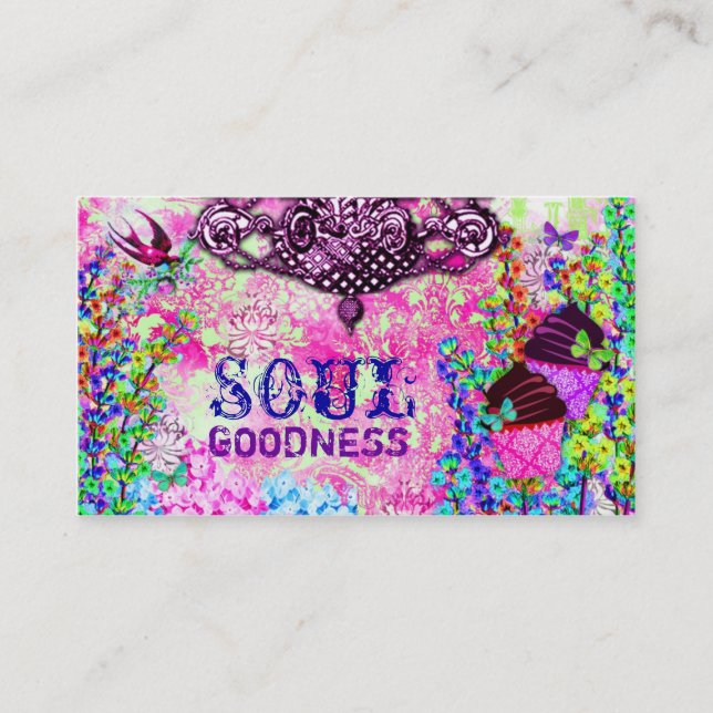 GC | Soul Goodness Purple Chandelier Cupcakes Business Card (Front)