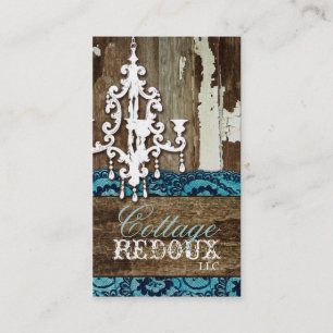 GC Trash to Treasure Chandelier Teal Business Card