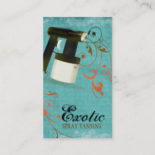 GC Turquoise Coral Spray Tan Vintage Business Card