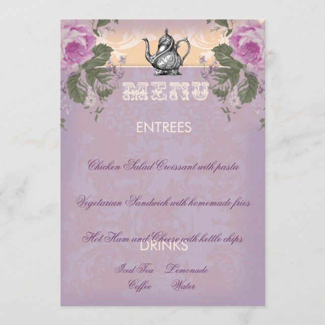 GC Vintage Bridal Shower Tea Party Menu (Front)