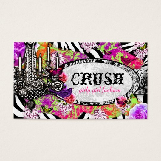 GC Vintage Lime Crush Charm Jungle Zebra Business Card