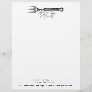 GC Vintage Silver Divine Silverware Customized Letterhead
