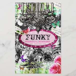 GC Whimsical Vintage Charm - Black White Damask Flyer