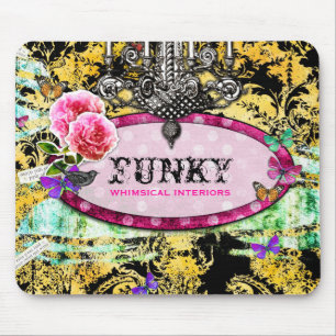 GC   Whimsical Vintage Pink Bee Mouse Mat