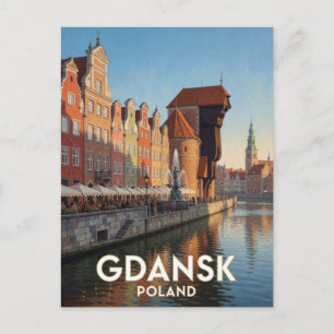 Gdansk Long Market Poland Travel Scene Postcard