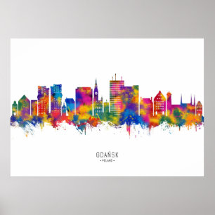 Gdansk Poland Skyline Poster