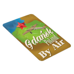 Gdańsk Poland vintage flight poster Magnet