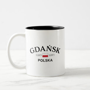 Gdansk Polska (Poland) Polish Coordinates Two-Tone Coffee Mug