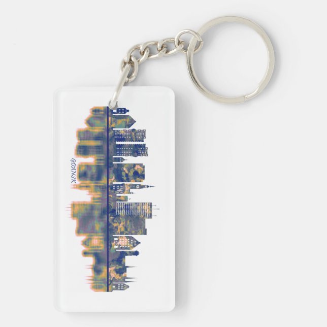 Gdansk Skyline Key Ring (Back)