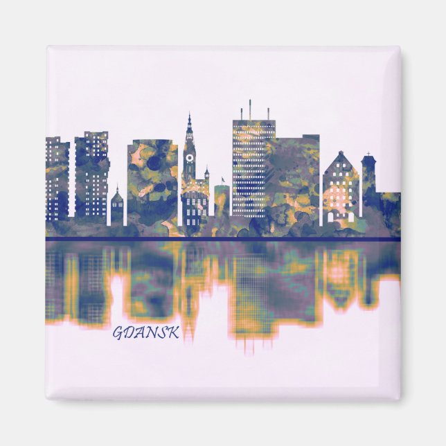 Gdansk Skyline Magnet (Front)