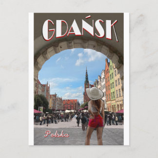 Gdansk Vintage Poster Postcard