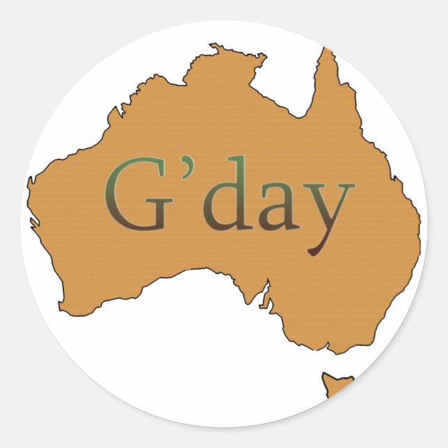 G'day Classic Round Sticker (Front)