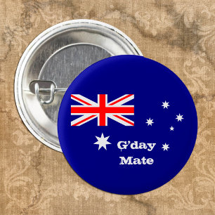 G'day Mate & Australian Flag fashion / Australia 3 Cm Round Badge