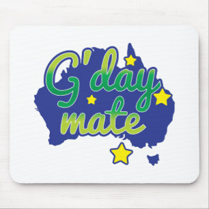 G'DAY Mate Australian Greeting hello Mouse Mat