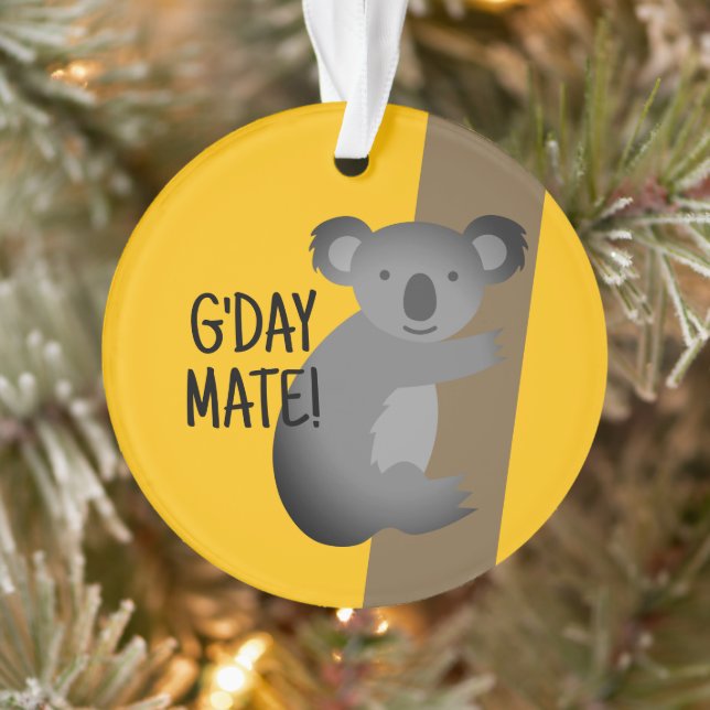G'day Mate funny Australian koala bear ornament (Tree)