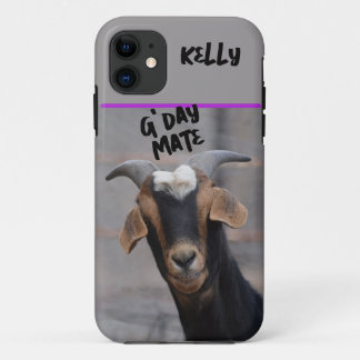 G'day mate smiling goat Customisable iPhone 11 Case