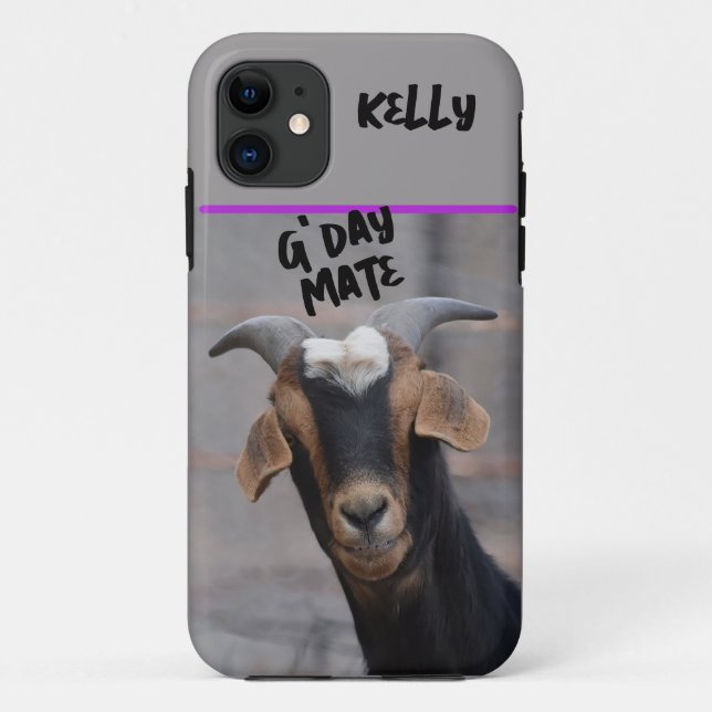 G'day mate smiling goat Customisable Case-Mate iPhone Case (Back)