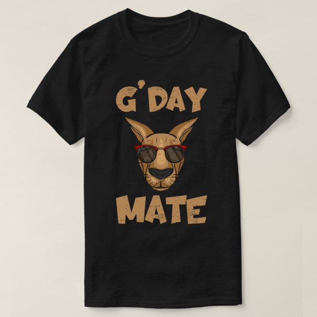 Gday Mate Zoo Pouch Australia Animal Lover T-Shirt (Design Front)