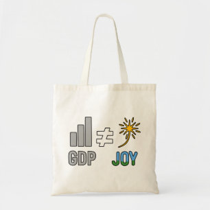 GDP ≠ JOY: Degrowth, Anti-Capitalist, Ecopolitica Tote Bag
