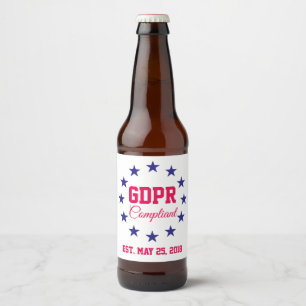 GDPR Compliant General Data Protection Regulation Beer Bottle Label