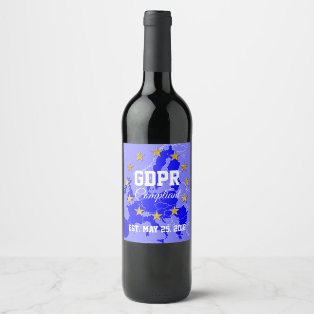 GDPR Compliant General Data Protection Regulation Wine Label (Front)