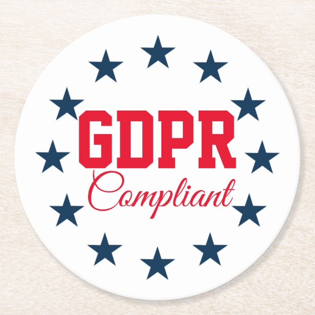 GDPR Compliant Round Paper Coaster (Front)