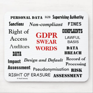 GDPR Swear Words Annoying Funny Compliance Joke Mouse Mat