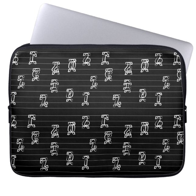 Ge’ez Numbers Illustration – Traditional Ethiopian Laptop Sleeve (Front)