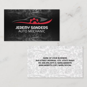 Gear Auto Logo Car Parts Pattern Business Card