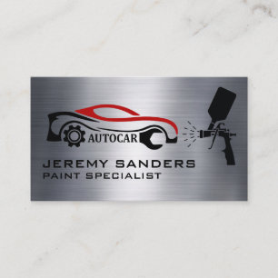 Gear Car Logo   Auto Paint Spray Business Card