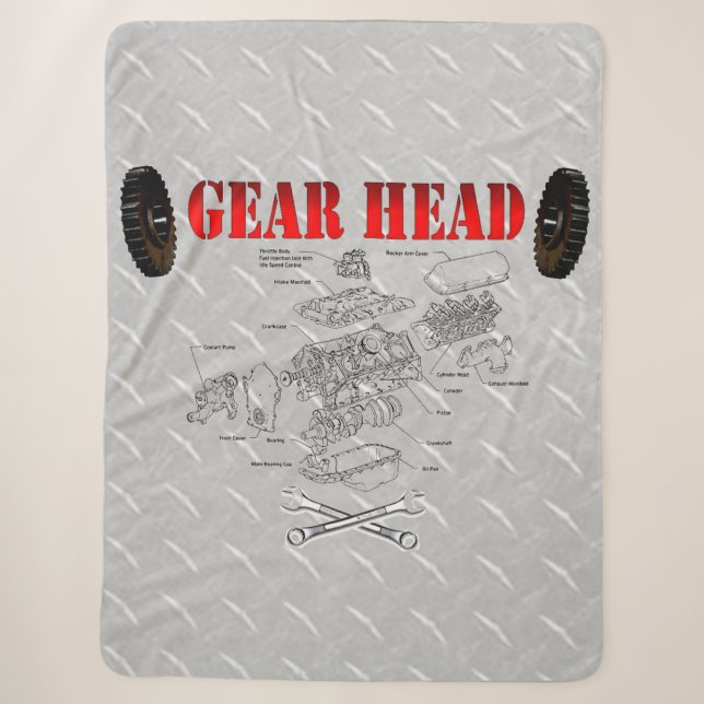 Gear Head Sherpa Blanket (Front)