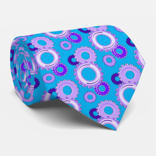 Gear Heads - Many shades of Purple on Turquoise Tie