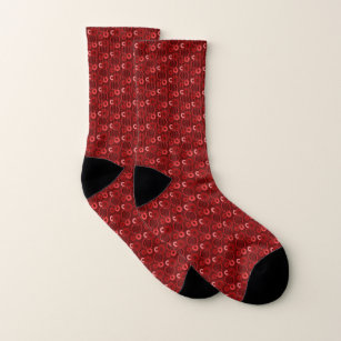 Gear Heads - Many Shades of Red on Burgundy Socks