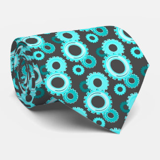 Gear Heads - Many shades of Teal on Dark Grey Tie