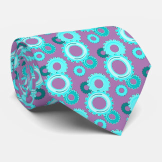 Gear Heads Teal on Lavender Men's Fashion Tie