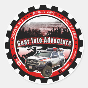 Gear into Adventure support 3 inch sticker