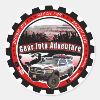 Gear into Adventure support 3 inch sticker