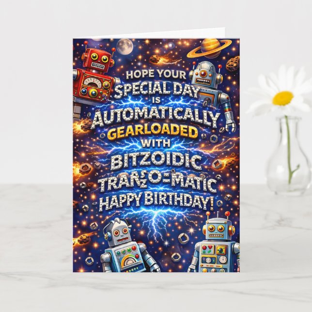 Gear loaded robotic birthday card de (Small Plant)