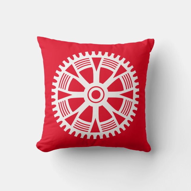 Gear Wheel - Eight Decorative Spokes - Wt on Red Cushion (Front)