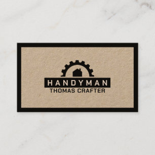 Gear wheel house logo  business card