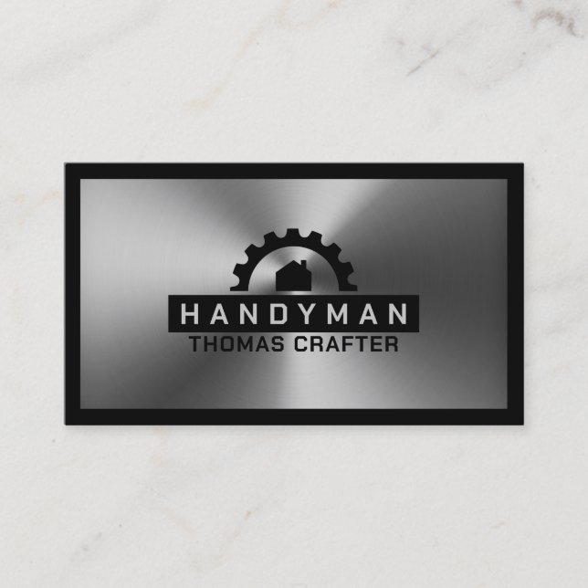 Gear wheel house logo  business card (Front)