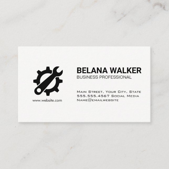 Gear Wrench Logo Business Card (Front)