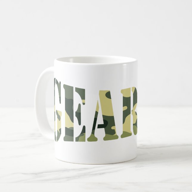GEARDO! CAMO / CAMOUFLAGE COFFEE MUG (Front Left)