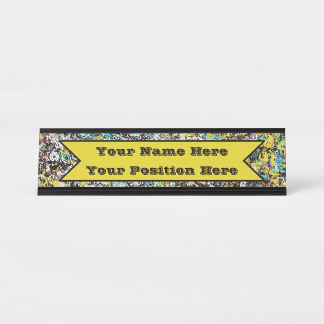 Geared Towards Abstract Art Design Lover Desk Name Plate (Front)